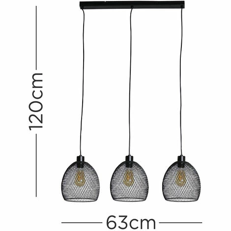 MINISUN 3 Way Over Table Ceiling Light Fitting With Mesh Lampshades MINISUN 3 Way Over Table Ceiling Light Fitting With Mesh Lampshades -MINISUN Shop 54847714 4