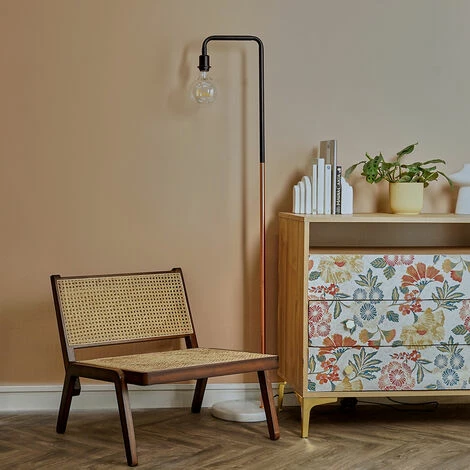 MINISUN Marble Base Floor Lamp with a Decorative Word Globe Light Bulb MINISUN Marble Base Floor Lamp With A Decorative Word Globe Light Bulb -MINISUN Shop 60149524 3