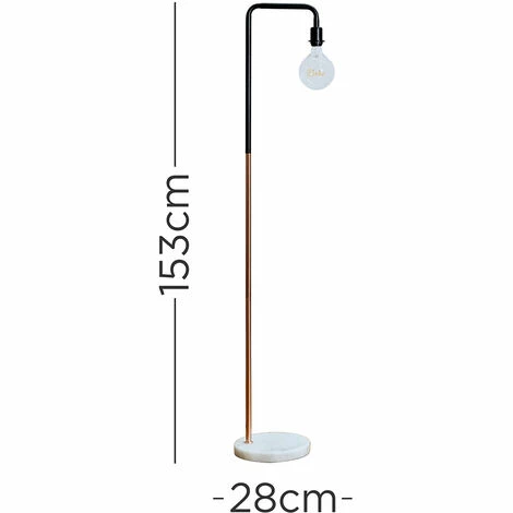 MINISUN Marble Base Floor Lamp with a Decorative Word Globe Light Bulb MINISUN Marble Base Floor Lamp With A Decorative Word Globe Light Bulb -MINISUN Shop 60149524 4