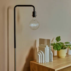 MINISUN Black & Brushed Chrome Floor Lamp + Large LED Word Bulb -MINISUN Shop 60155138 2