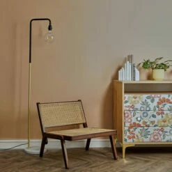 MINISUN Black & Gold Metal Floor Lamp + Large Vintage Word Light Bulb -MINISUN Shop 60155157 3