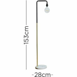MINISUN Black & Gold Metal Floor Lamp + Large Vintage Word Light Bulb -MINISUN Shop 60155157 4
