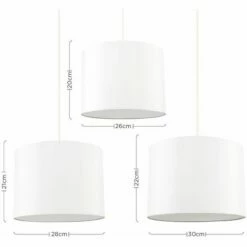 MINISUN Set Of 3 - Cream Pendant Ceiling Light Shades With Diffusers -MINISUN Shop 8743057 4