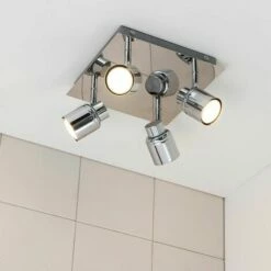 MINISUN Square Plate Adjustable IP44 Bathroom 4 Way Ceiling Spotlight + GU10 LED Bulbs - No Bulbs 4 MINISUN Square Plate Adjustable IP44 Bathroom 4 Way Ceiling Spotlight + GU10 LED Bulbs - No Bulbs -MINISUN Shop 8743075 3