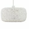 MINISUN White Wicker Rattan Doughnut Ceiling Pendant Light Shade + 10W LED GLS Light Bulb - Warm White -MINISUN Shop 8743118 1