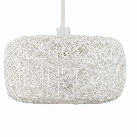 MINISUN White Wicker Rattan Doughnut Ceiling Pendant Light Shade + 10W LED GLS Light Bulb - Warm White MINISUN White Wicker Rattan Doughnut Ceiling Pendant Light Shade + 10W LED GLS Light Bulb - Warm White -MINISUN Shop 8743118 1