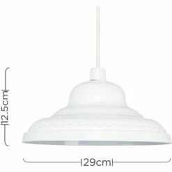 MINISUN Vintage Retro Metal Easy Fit Ceiling Pendant Lamp Shade - White -MINISUN Shop 8743137 4