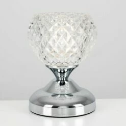 MINISUN Decorative Glass Bedside Touch Table Lamp - Chrome Lamp Only -MINISUN Shop 8743145 2