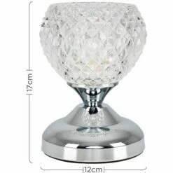 MINISUN Decorative Glass Bedside Touch Table Lamp - Chrome Lamp Only -MINISUN Shop 8743145 4