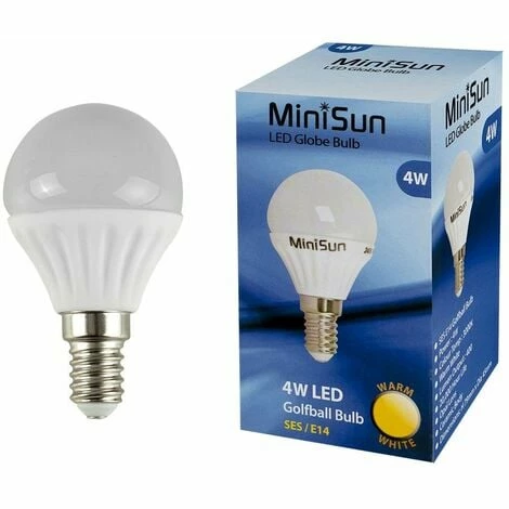 MINISUN 4W SES E14 LED Golfball Bulb in Warm White - Single MINISUN 4W SES E14 LED Golfball Bulb In Warm White - Single -MINISUN Shop 8743147 1