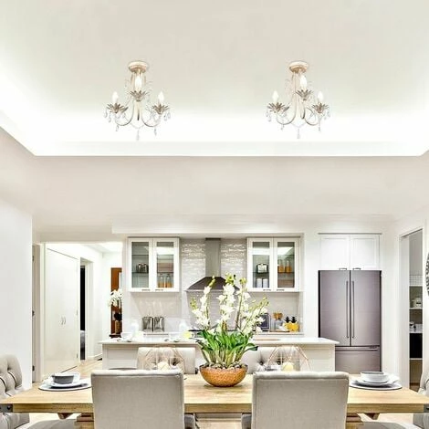 MINISUN 2 x Vintage Distressed White Cream 3 Way Ceiling Lights Chandelier MINISUN 2 X Vintage Distressed White Cream 3 Way Ceiling Lights Chandelier -MINISUN Shop 8743176 3