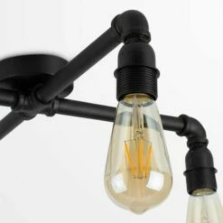 MINISUN Industrial Matt Black 4 Way Over Table Ceiling Light -MINISUN Shop 8743208 3