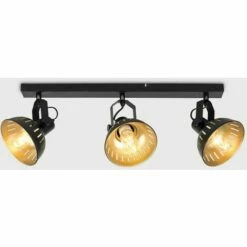 MINISUN Industrial Black & Gold 3 Way Adjustable Ceiling Spotlight - No Bulbs -MINISUN Shop 8743216 2