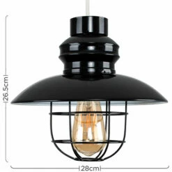 MINISUN Penglai Ceiling Pendant Light Shade Metal Lampshade - Black - No Bulb -MINISUN Shop 8743275 4