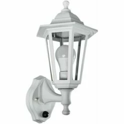 MINISUN IP44 Outdoor Wall Lantern With Dusk Till Dawn Sensor - White