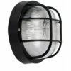 MINISUN IP44 Round Black Outdoor Garden Security Bulkhead Wall Light Lights New -MINISUN Shop 8743348 1