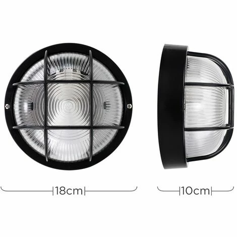 MINISUN IP44 Round Black Outdoor Garden Security Bulkhead Wall Light Lights New MINISUN IP44 Round Black Outdoor Garden Security Bulkhead Wall Light Lights New -MINISUN Shop 8743348 4