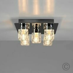 MINISUN Ice Cube 5 Way Flush Ceiling Spotlight - Black Chrome -MINISUN Shop 8743354 2