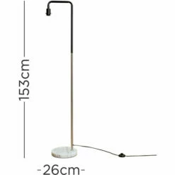 MINISUN Industrial Style Floor Lamp With Marble Base - Brushed Chrome -MINISUN Shop 8743395 4