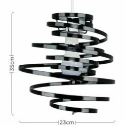 MINISUN Metal Double Ribbon Spiral Swirl Ceiling Light Pendant - Black -MINISUN Shop 8743463 4