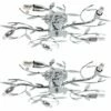 MINISUN 2 X Chrome 5 Way Swirl Decorative Leaf Blossom Ceiling Lights -MINISUN Shop 8743464 1