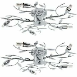 MINISUN 2 X Chrome 5 Way Swirl Decorative Leaf Blossom Ceiling Lights