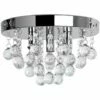 MINISUN Chrome Flush Ceiling Light Clear Acrylic Jewel Droplets - No Bulbs -MINISUN Shop 8743497 1
