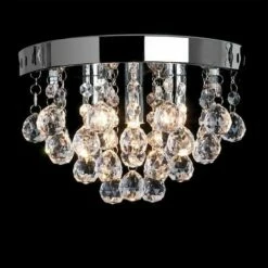 MINISUN Chrome Flush Ceiling Light Clear Acrylic Jewel Droplets - No Bulbs -MINISUN Shop 8743497 2