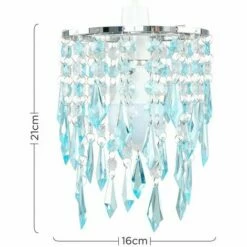 MINISUN Elegant Chandelier Ceiling Pendant Light Shade With & Acrylic Jewel Droplets - Teal -MINISUN Shop 8743498 4