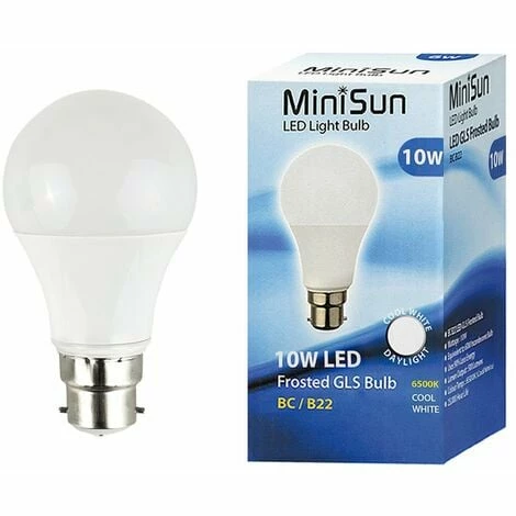 MiniSun 10W BC B22 LED GLS Light Bulbs - 6500K - Single MiniSun 10W BC B22 LED GLS Light Bulbs - 6500K - Single -MINISUN Shop 8743536 1