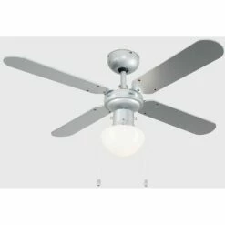 MINISUN 42" 4 Blade Ceiling Fan Grey Metal Frosted Glass Light Shades - No Bulb 3 MINISUN 42" 4 Blade Ceiling Fan Grey Metal Frosted Glass Light Shades - No Bulb -MINISUN Shop 8743614 2