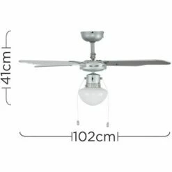 MINISUN 42" 4 Blade Ceiling Fan Grey Metal Frosted Glass Light Shades - No Bulb 5 MINISUN 42" 4 Blade Ceiling Fan Grey Metal Frosted Glass Light Shades - No Bulb -MINISUN Shop 8743614 4