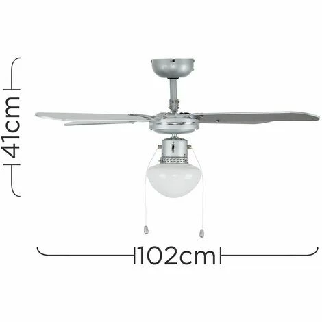 MINISUN 42" 4 Blade Ceiling Fan Grey Metal Frosted Glass Light Shades - No Bulb MINISUN 42" 4 Blade Ceiling Fan Grey Metal Frosted Glass Light Shades - No Bulb -MINISUN Shop 8743614 4