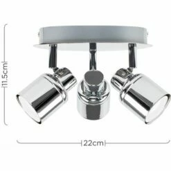 MINISUN 2 X 3 Way Round Plate Ceiling Spotlight - Chrome -MINISUN Shop 8743766 4