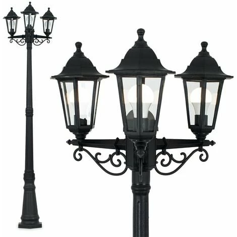 MINISUN 1.95M Black 3 Way IP44 Outdoor Lamp Post Light - No Bulb MINISUN 1.95M Black 3 Way IP44 Outdoor Lamp Post Light - No Bulb -MINISUN Shop 8743787 1