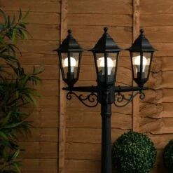 MINISUN 1.95M Black 3 Way IP44 Outdoor Lamp Post Light - No Bulb 4 MINISUN 1.95M Black 3 Way IP44 Outdoor Lamp Post Light - No Bulb -MINISUN Shop 8743787 3
