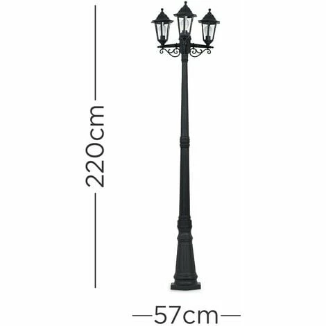 MINISUN 1.95M Black 3 Way IP44 Outdoor Lamp Post Light - No Bulb MINISUN 1.95M Black 3 Way IP44 Outdoor Lamp Post Light - No Bulb -MINISUN Shop 8743787 4