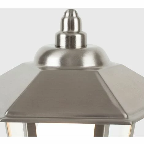 MINISUN Silver Stainless Steel Outdoor Lamp Post Top Light IP44 + 6W LED GLS Bulb - Warm White MINISUN Silver Stainless Steel Outdoor Lamp Post Top Light IP44 + 6W LED GLS Bulb - Warm White -MINISUN Shop 8743891 3