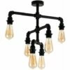 MINISUN Industrial 6 Way Satin Black 3 Tier Ceiling Light - No Bulbs -MINISUN Shop 8743903 1