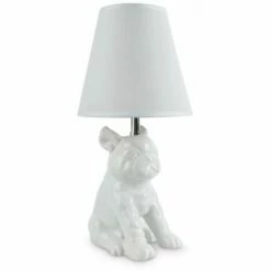 MINISUN Ceramic French Bull Dog Table Lamp - No Bulb