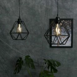 MINISUN 2 X Metal Basket Cage Ceiling Pendant Light Shades - Black - No Bulb 4 MINISUN 2 X Metal Basket Cage Ceiling Pendant Light Shades - Black - No Bulb -MINISUN Shop 8743959 3