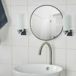 MINISUN Chrome White Frosted Glass Indoor Wall Light Lamp Lights Fittings -MINISUN Shop 8744013 3