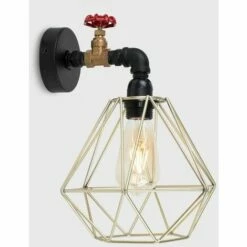 MINISUN Industrial Black Wall Light + Gold Metal Light Shade -MINISUN Shop 8744052 2