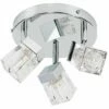 MINISUN Chrome Ice Cube 3 Way IP44 Bathroom Ceiling Light Spotlight + 3 X 3W G9 LED Cool White Bulbs