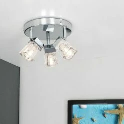 MINISUN Chrome Ice Cube 3 Way IP44 Bathroom Ceiling Light Spotlight + 3 X 3W G9 LED Cool White Bulbs -MINISUN Shop 8744064 3
