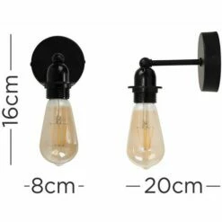 MINISUN Industrial Wall Light Black Metal Pipeline - No Bulb -MINISUN Shop 8744097 4