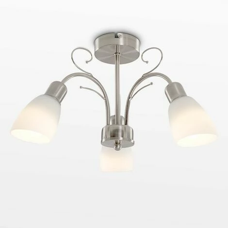 MINISUN 3 Way Brushed Chrome Ceiling Light Frosted Glass Shades - No Bulbs MINISUN 3 Way Brushed Chrome Ceiling Light Frosted Glass Shades - No Bulbs -MINISUN Shop 8744101 2