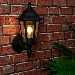 MINISUN Traditional Outdoor Security IP44 Rated Wall Light Lantern - Black -MINISUN Shop 8744103 3