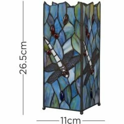 MINISUN Dragonfly Tiffany Square Bedside Table Lamp Lounge Reading Task Light -MINISUN Shop 8744137 4