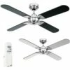 MINISUN 42" Metal Brushed Chrome Propeller Ceiling Fan + 4 X Black Blades & Handy Remote Control 2 MINISUN 42" Metal Brushed Chrome Propeller Ceiling Fan + 4 X Black Blades & Handy Remote Control -MINISUN Shop 8744145 1